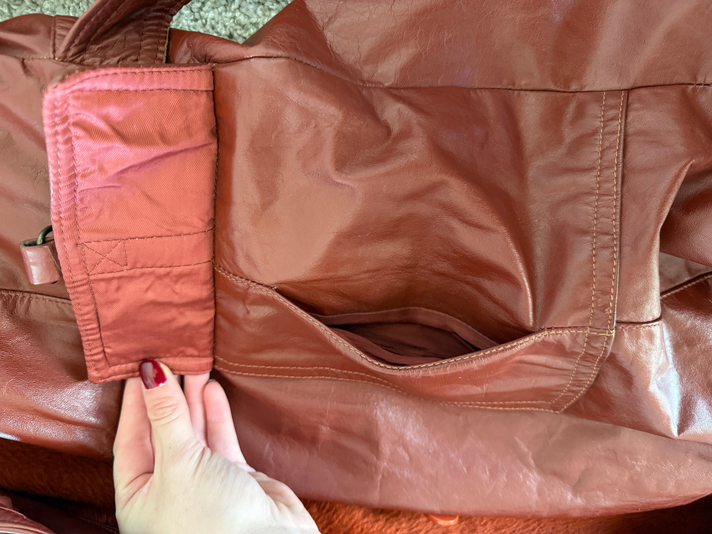 Red Leather Trench Coat