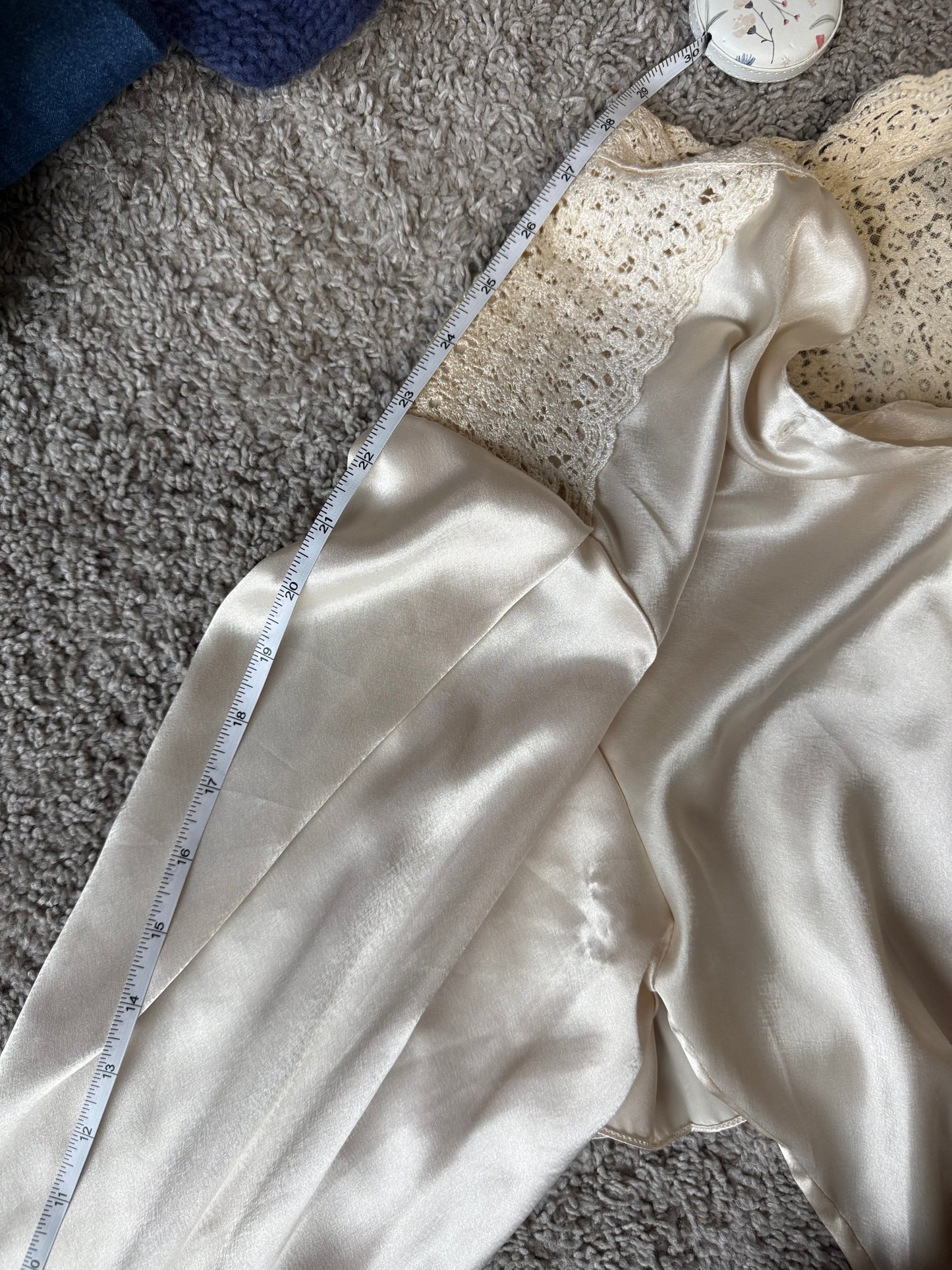 White Silk Lace Top