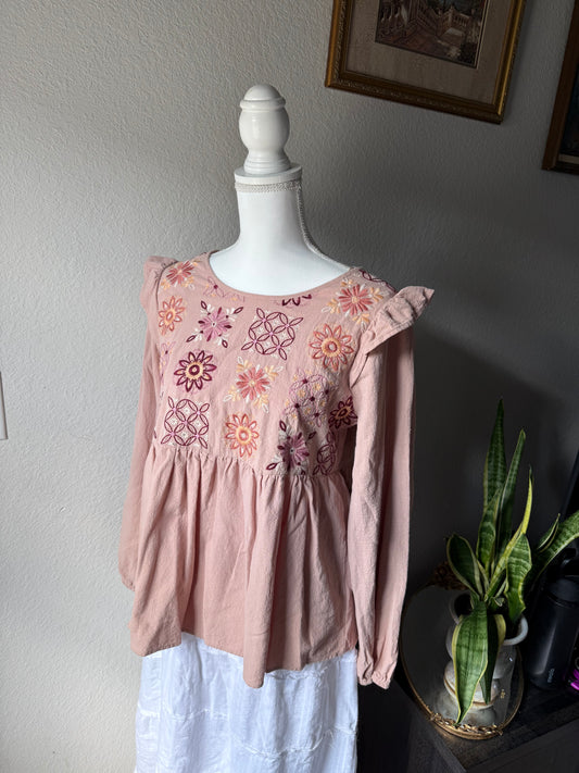 L - Pink Flowy Top