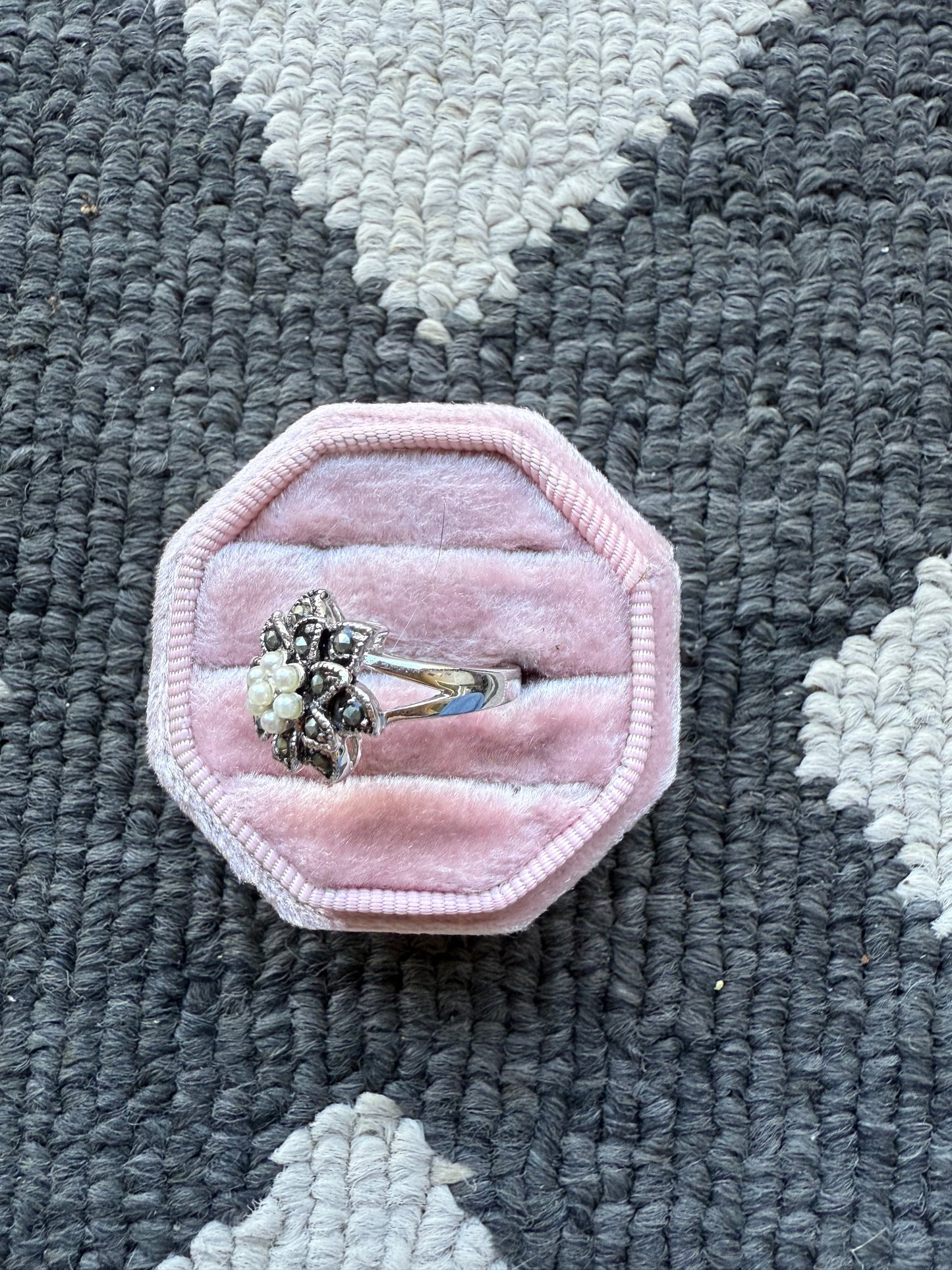 Sterling Pearl Flower Ring (6)