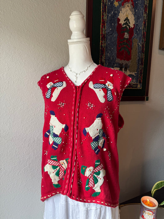 Red Snowman Vest