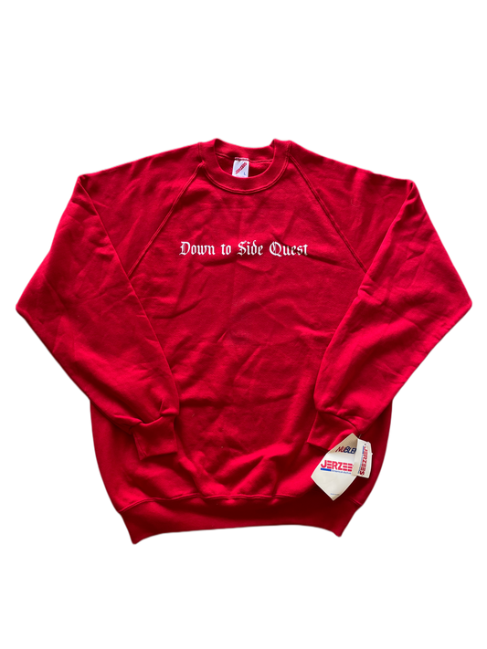 (L) Red Crewneck Down to Side Quest (Deadstock)