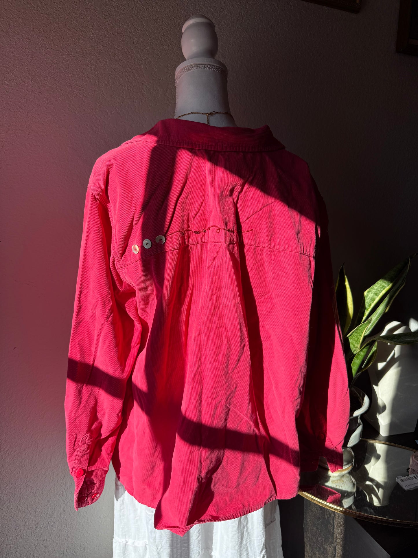 Pink Corduroy Button Up