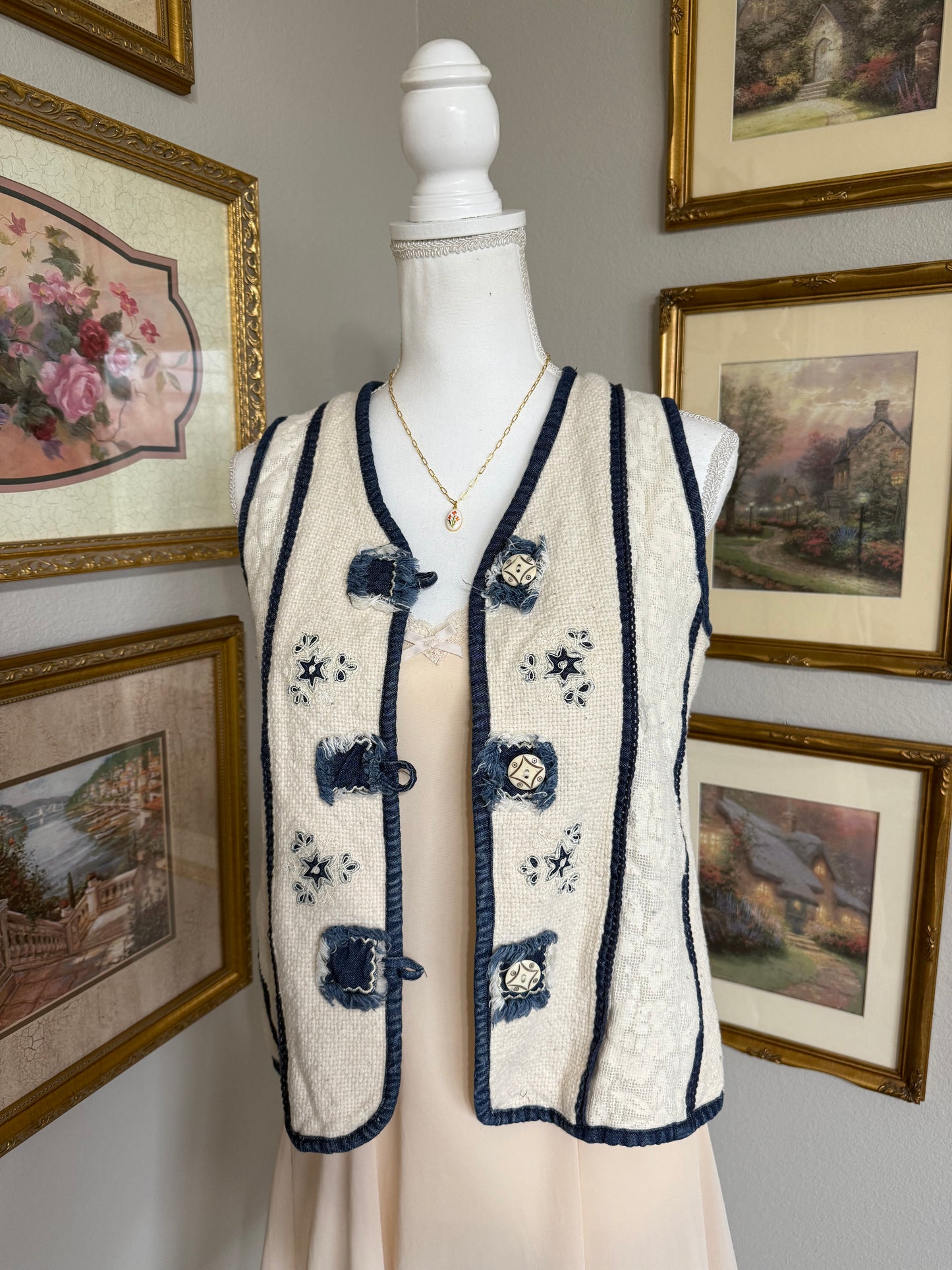 Cream Floral Vest