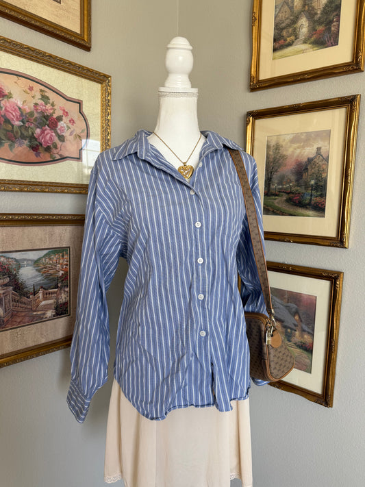 LL Bean Striped Button Up