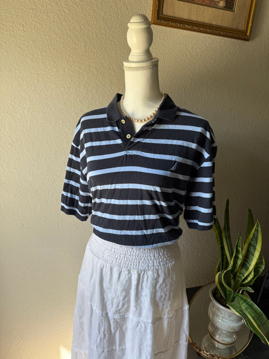 XL - Blue Striped Polo
