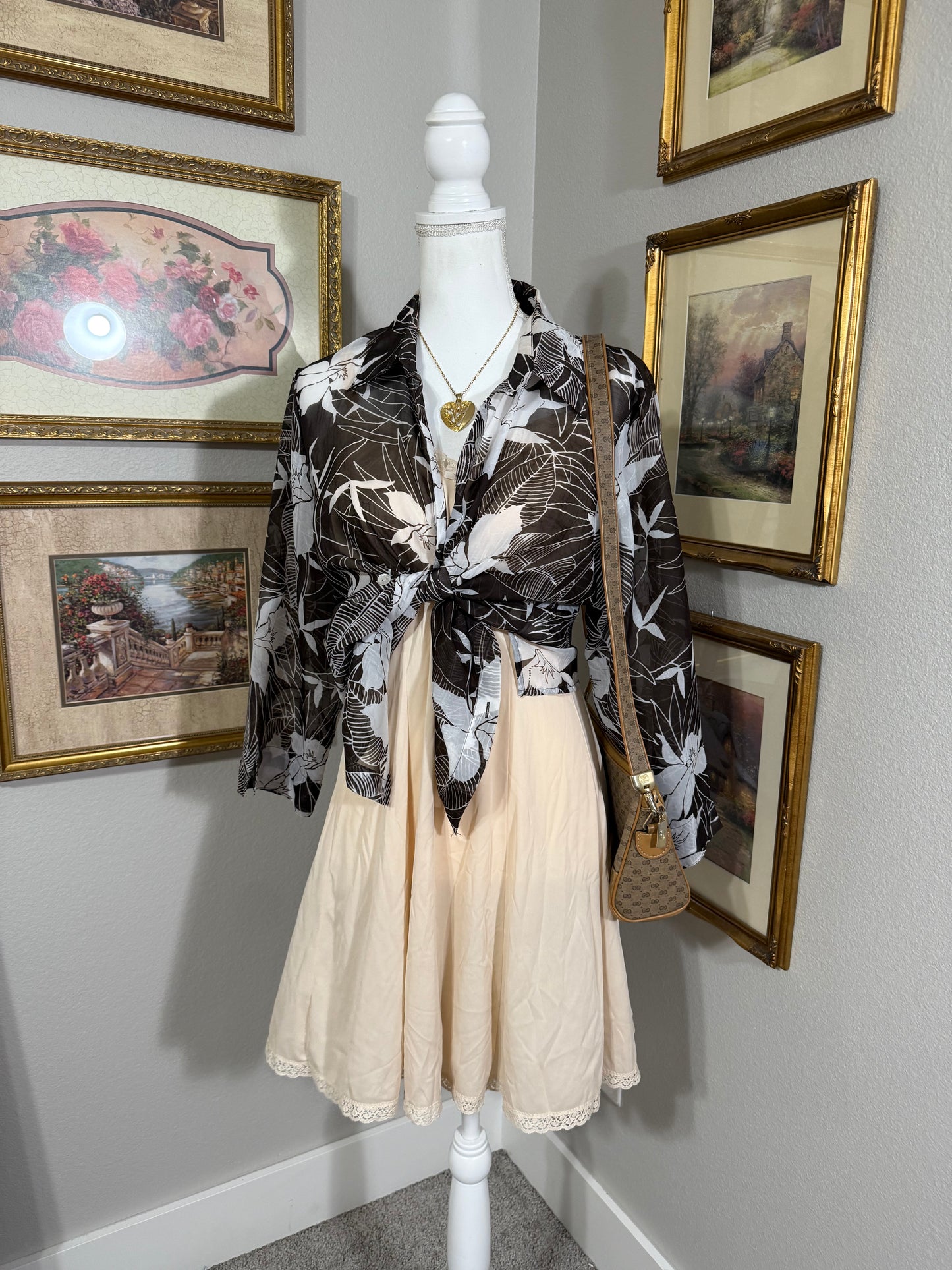 Sheer Hawaiian Button Up