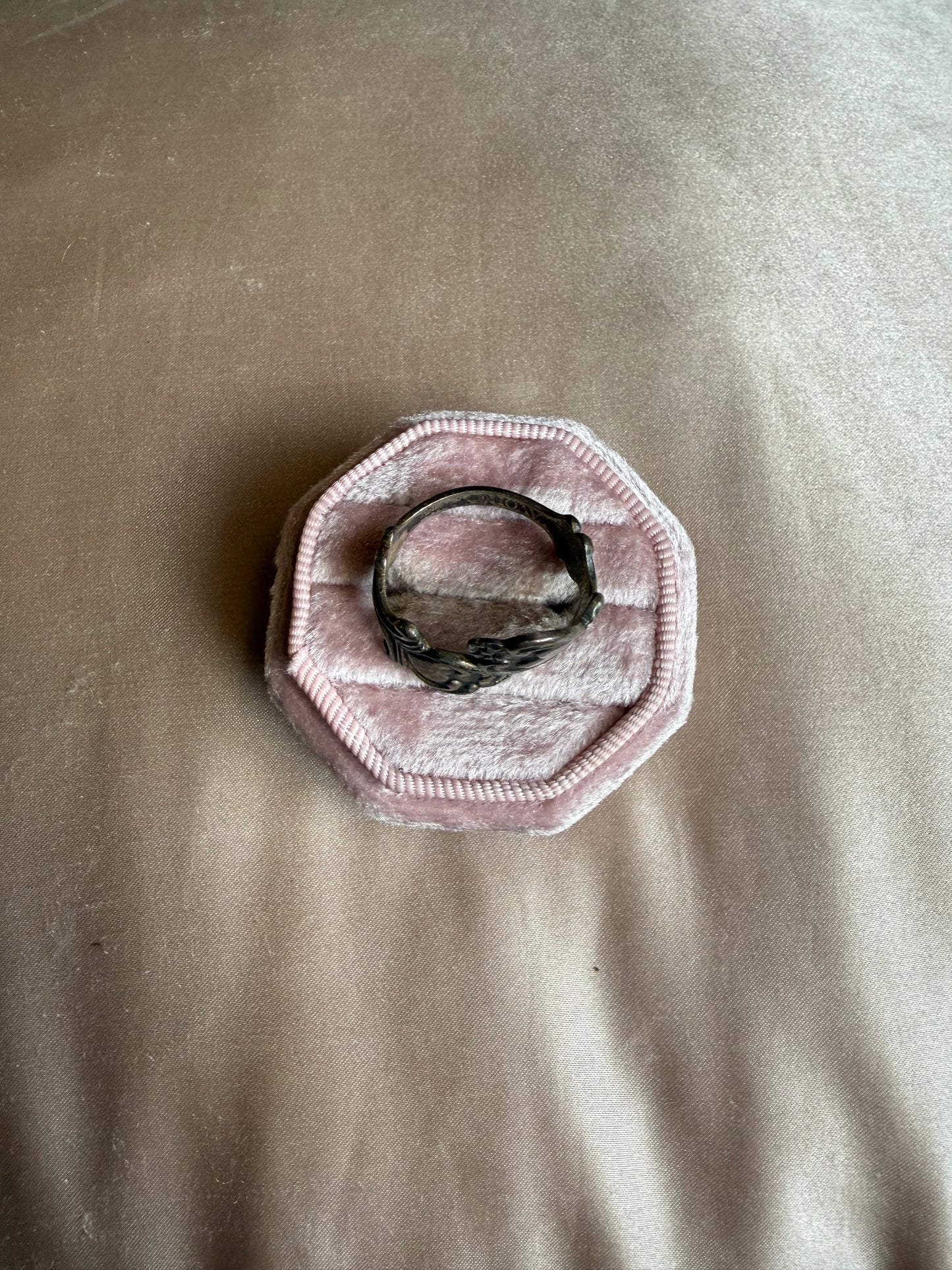 Sterling Avon Treasured Heart Spoon Ring (8.5-9)