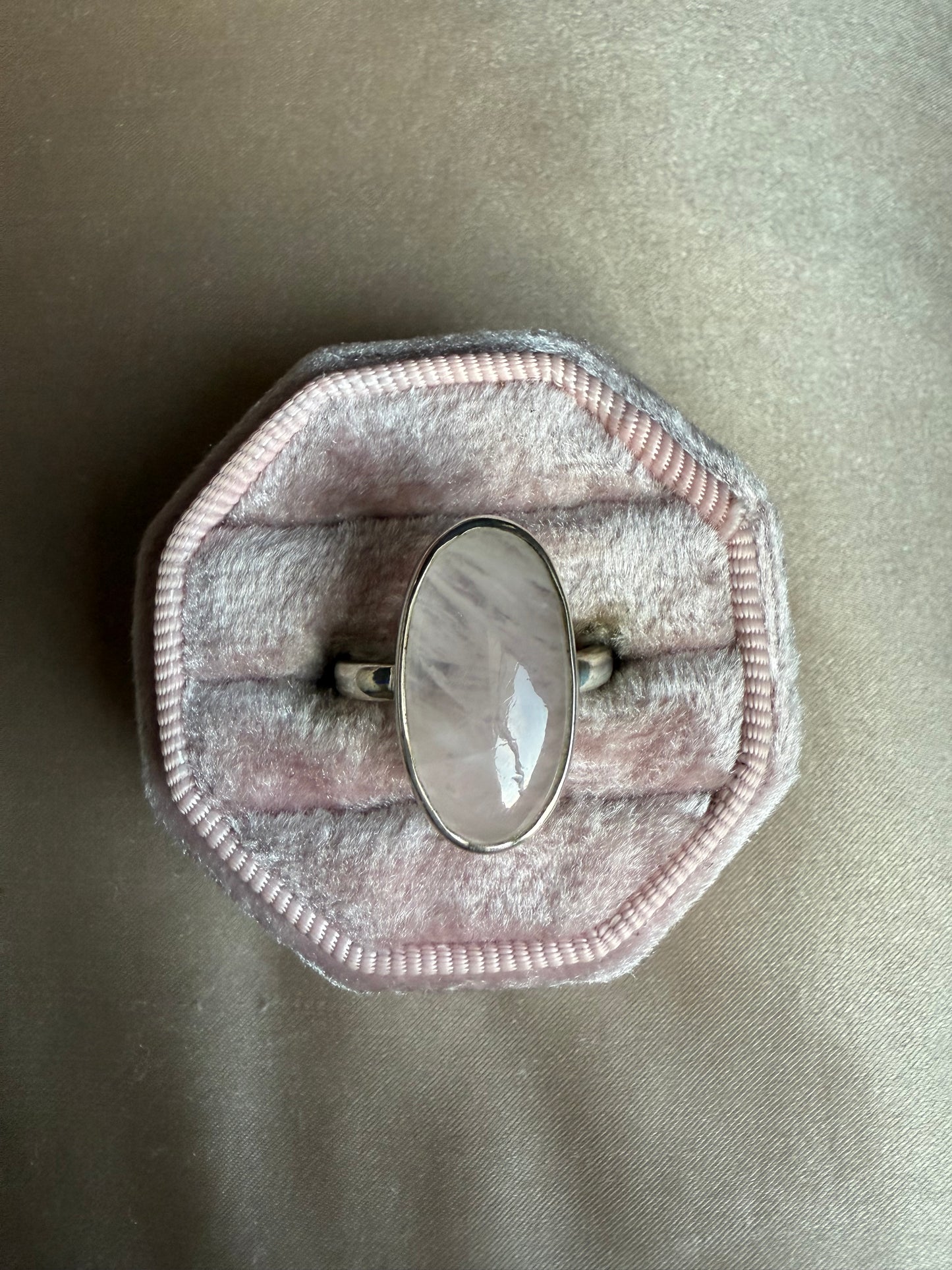 Sterling Rose Quartz Ring (6.5-7)