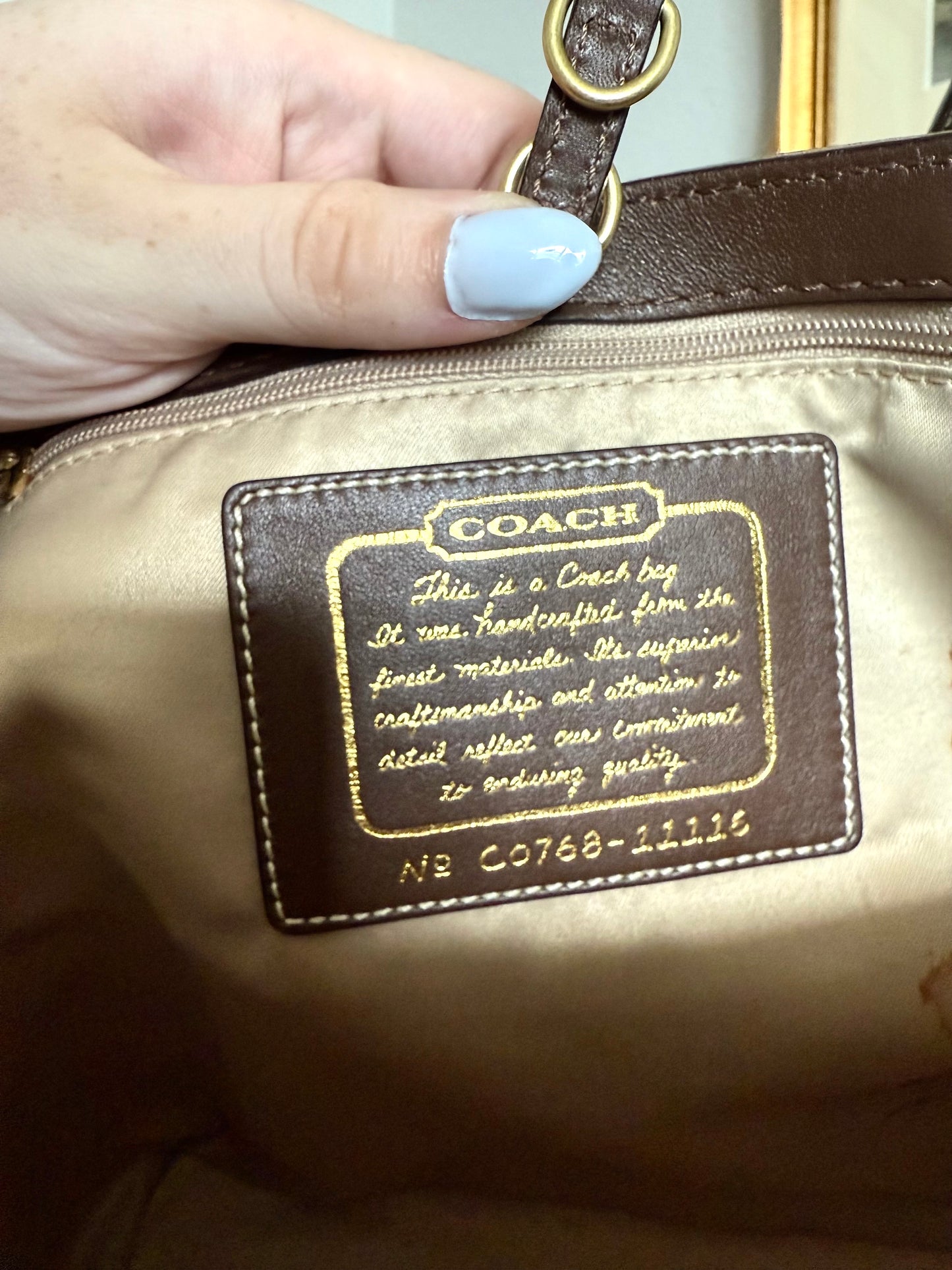 Coach Green & Brown Monogram Tote Bag in Original Box