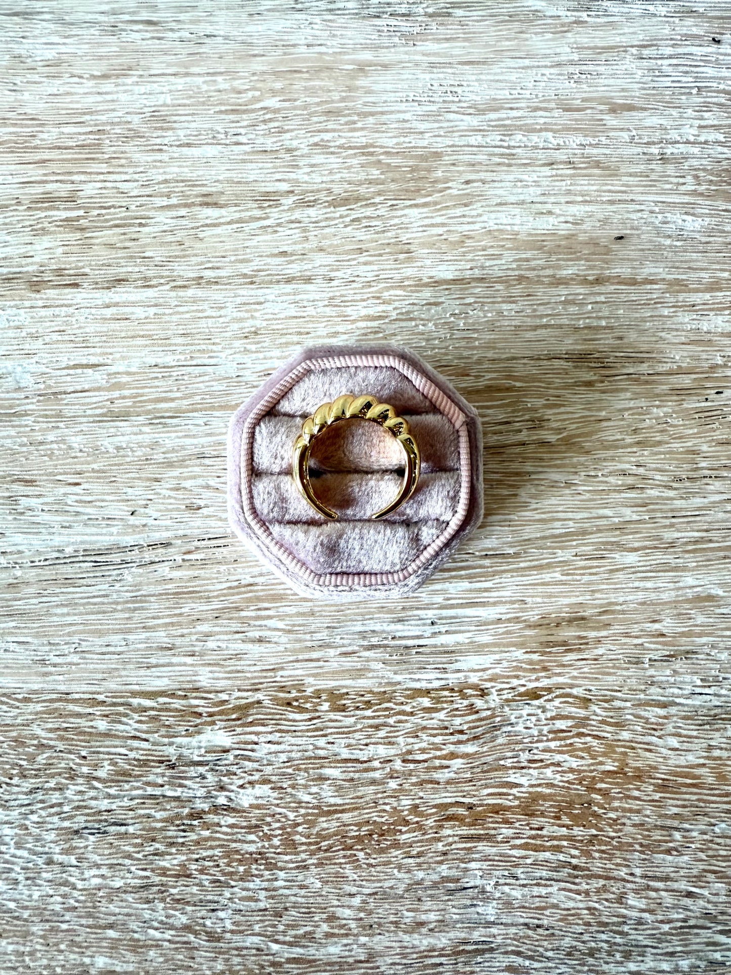 Sterling Croissant Ring - Gold Plated (8-8.25)