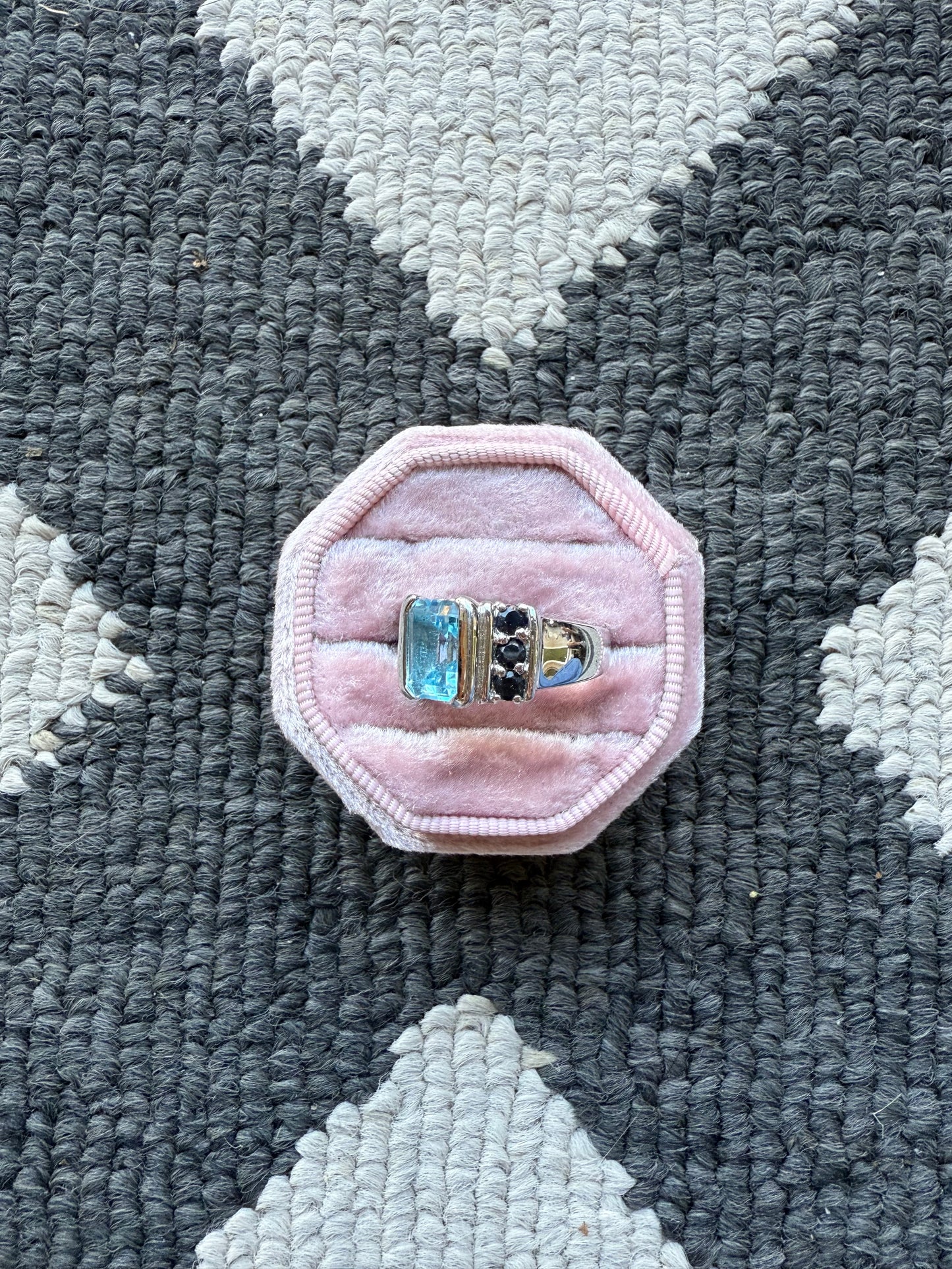 Sterling Light Blue Ring (6.75)