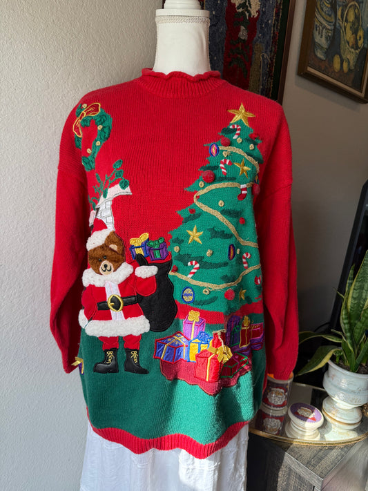 Christmas Tree Bear Sweater