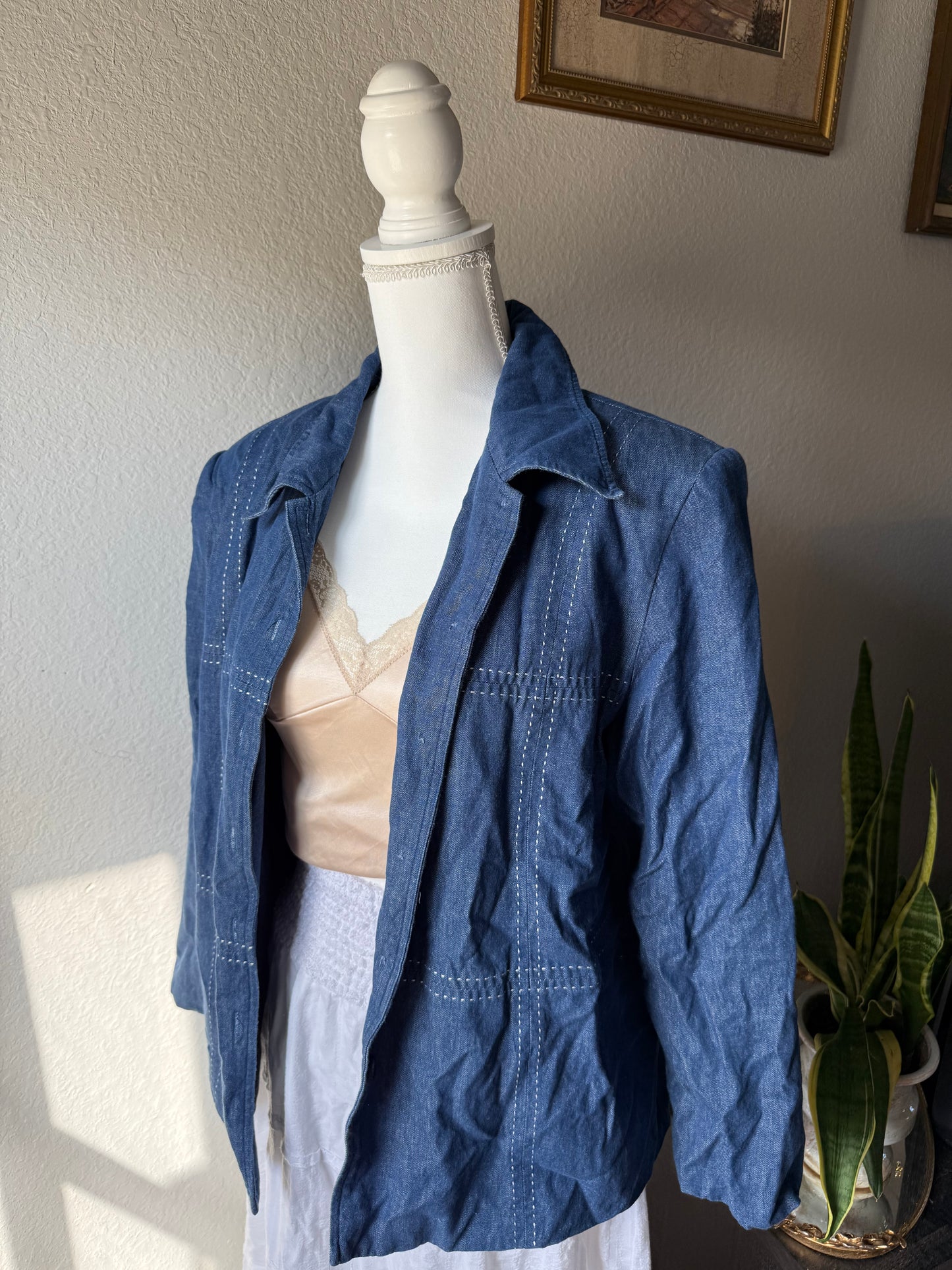 L - Denim Button Up