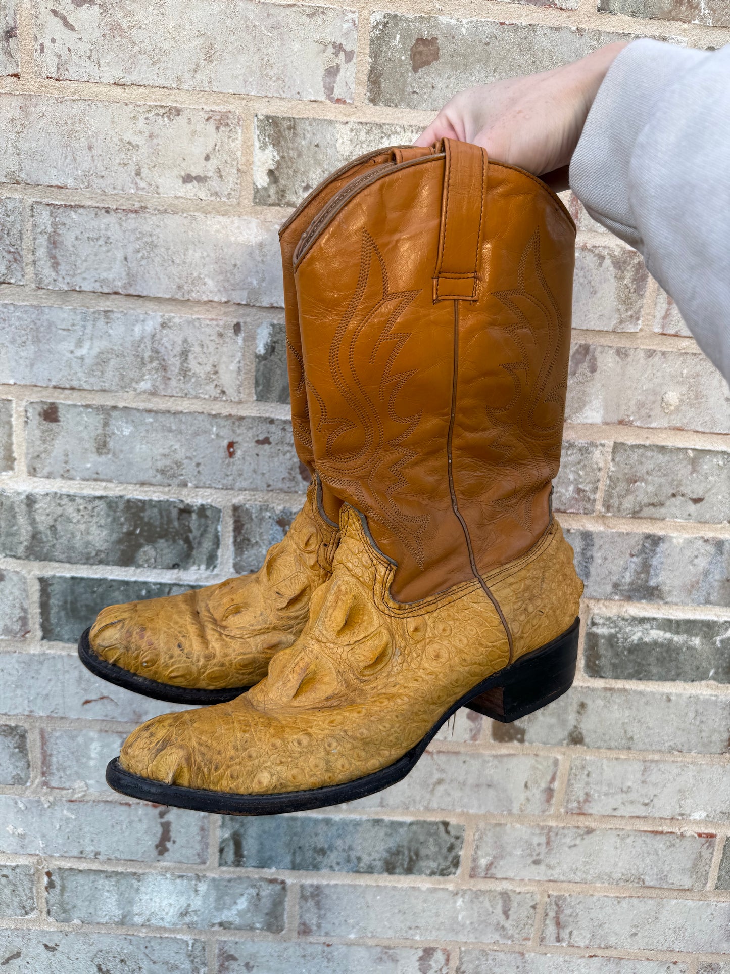 Yellow Ostrich Boots