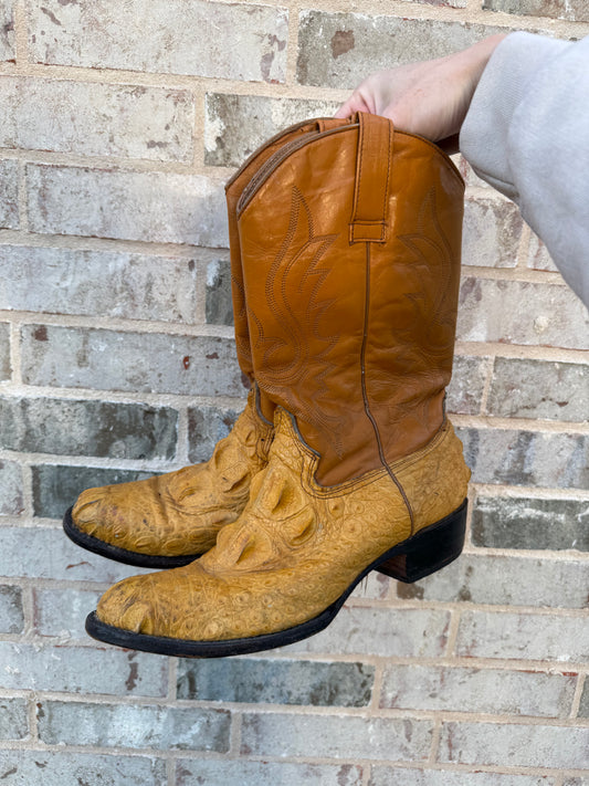 Yellow Ostrich Boots