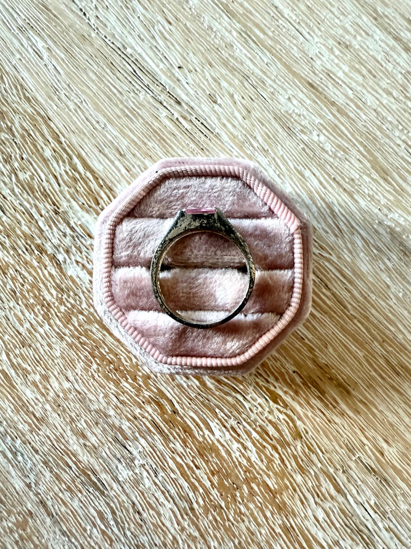 Sterling Pink Square Ring (8.5)