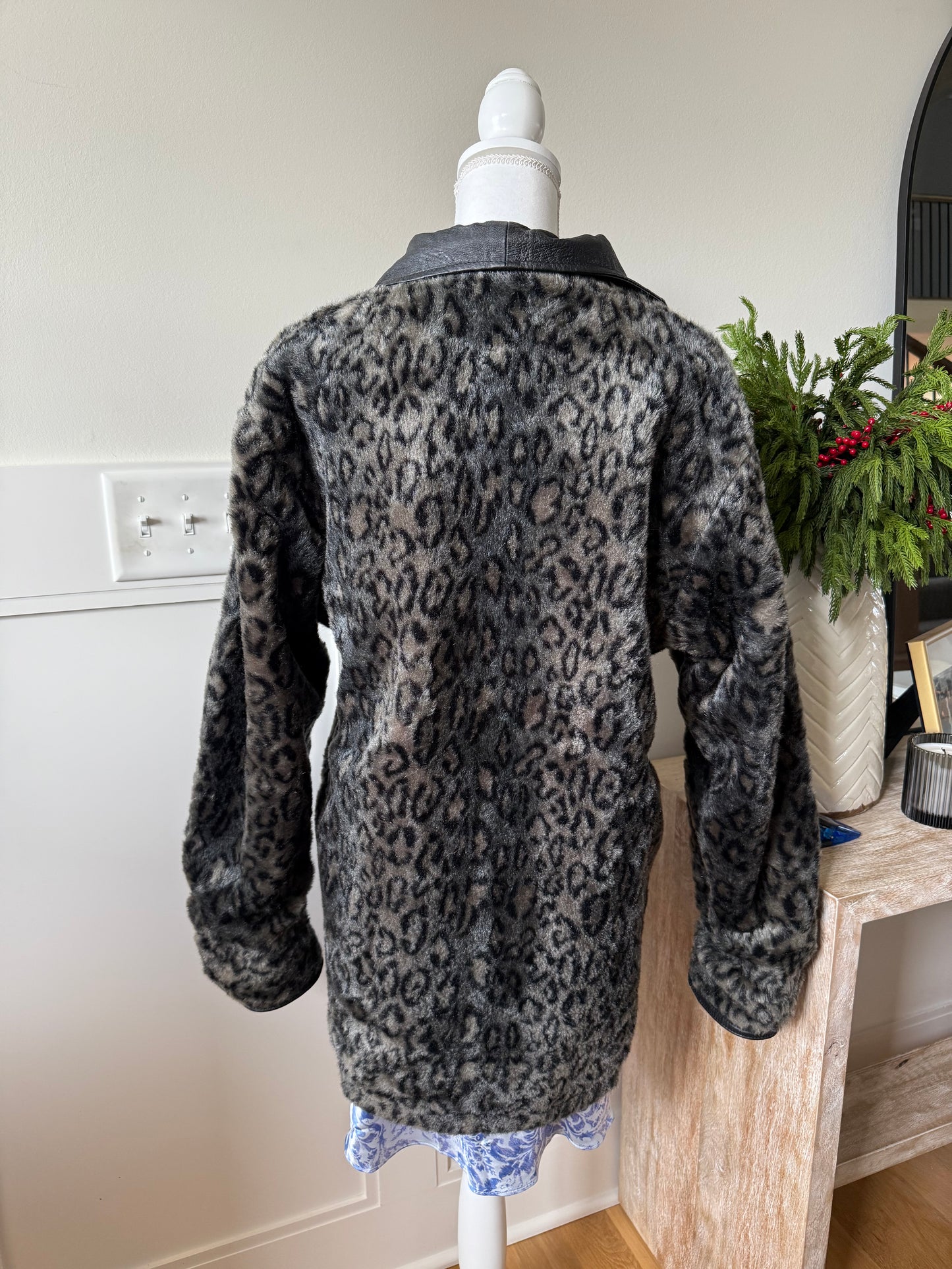 Reversible Faux Fur & Leather Coat