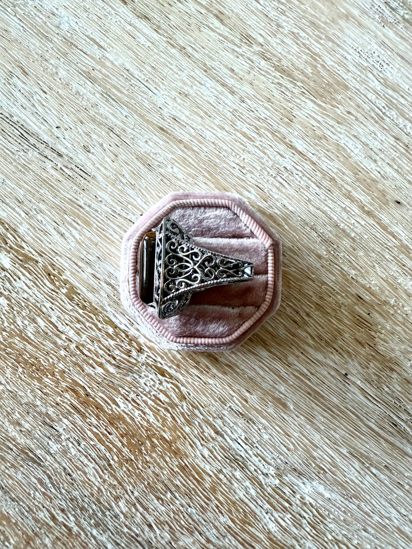 Steel Tiger's Eye Frame Ring (7)