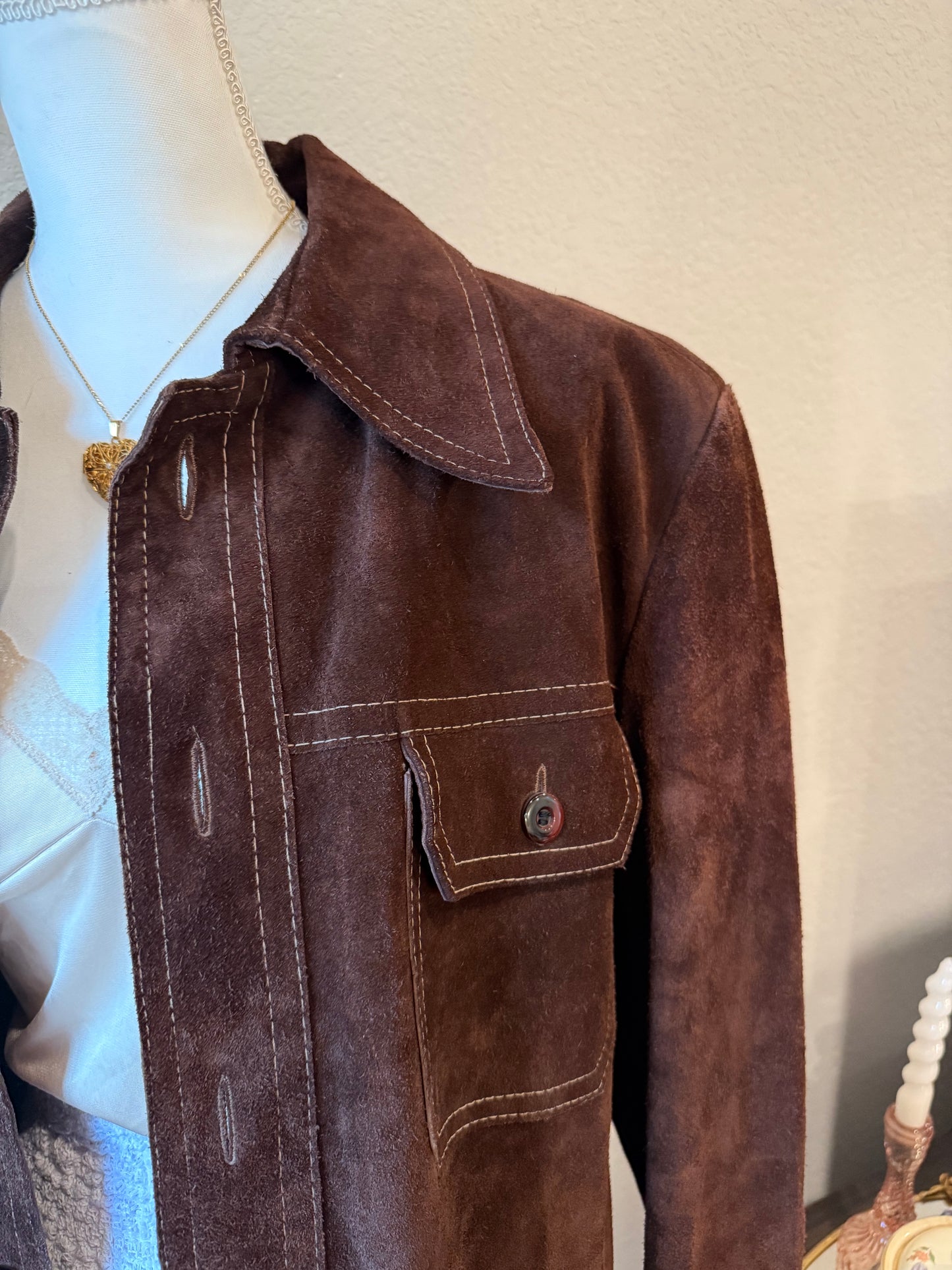 Brown Genuine Suede Jacket