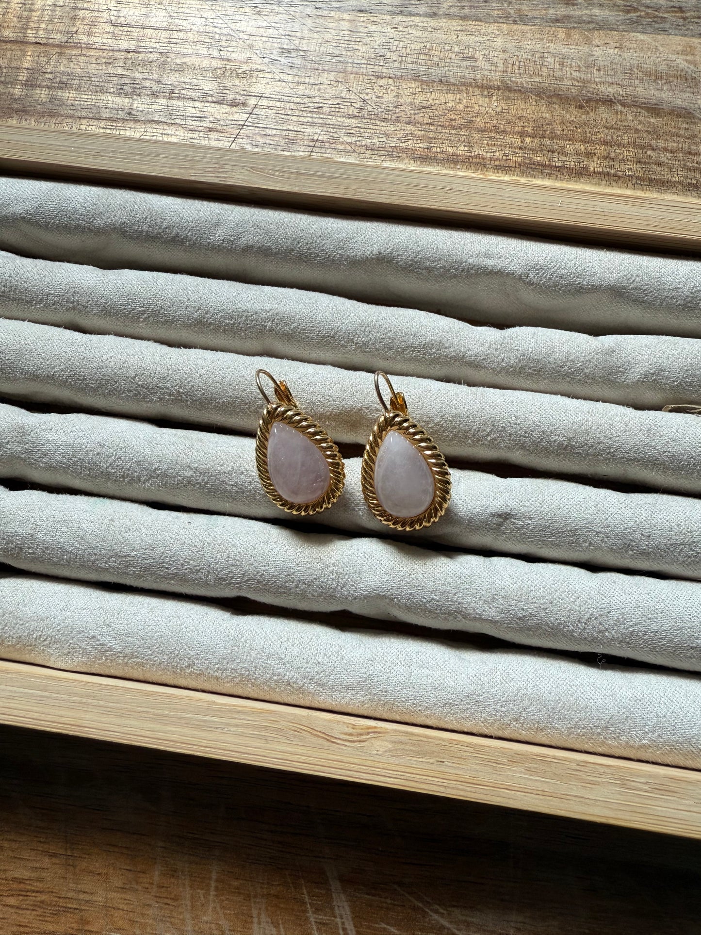 Pink Teardrop Earrings