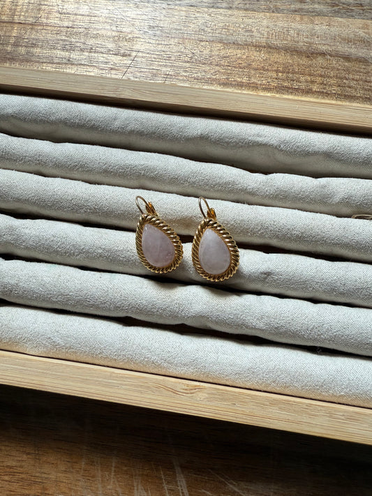 Pink Teardrop Earrings