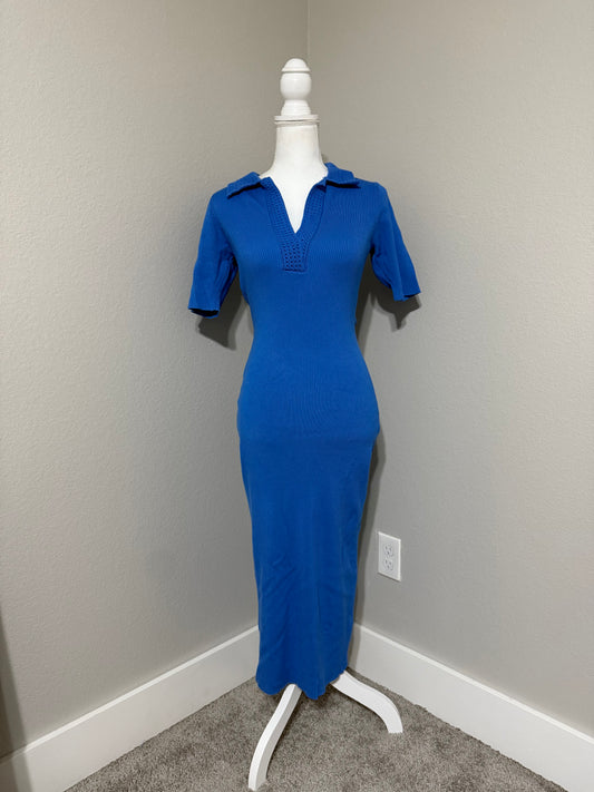 Caroline Constas Blue Knit Dress