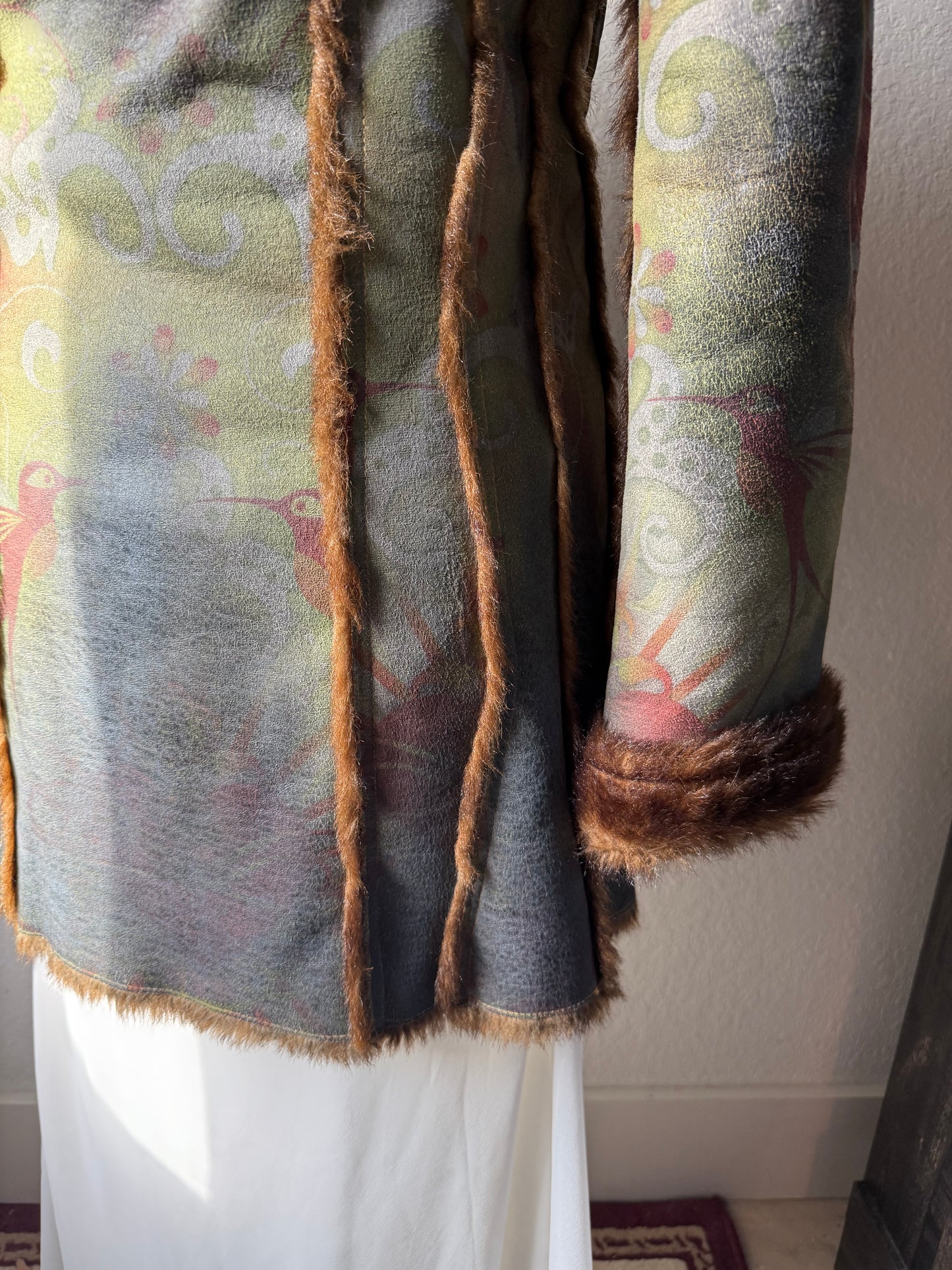 Fur Lined Colorful Coat