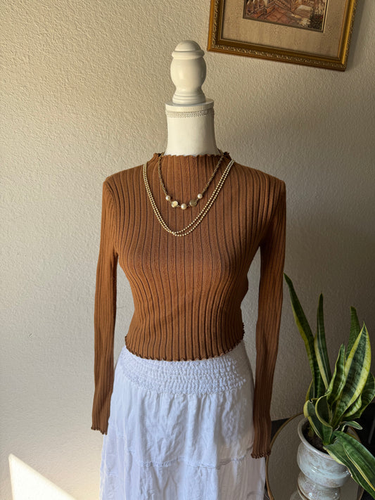 M - Brown Turtleneck