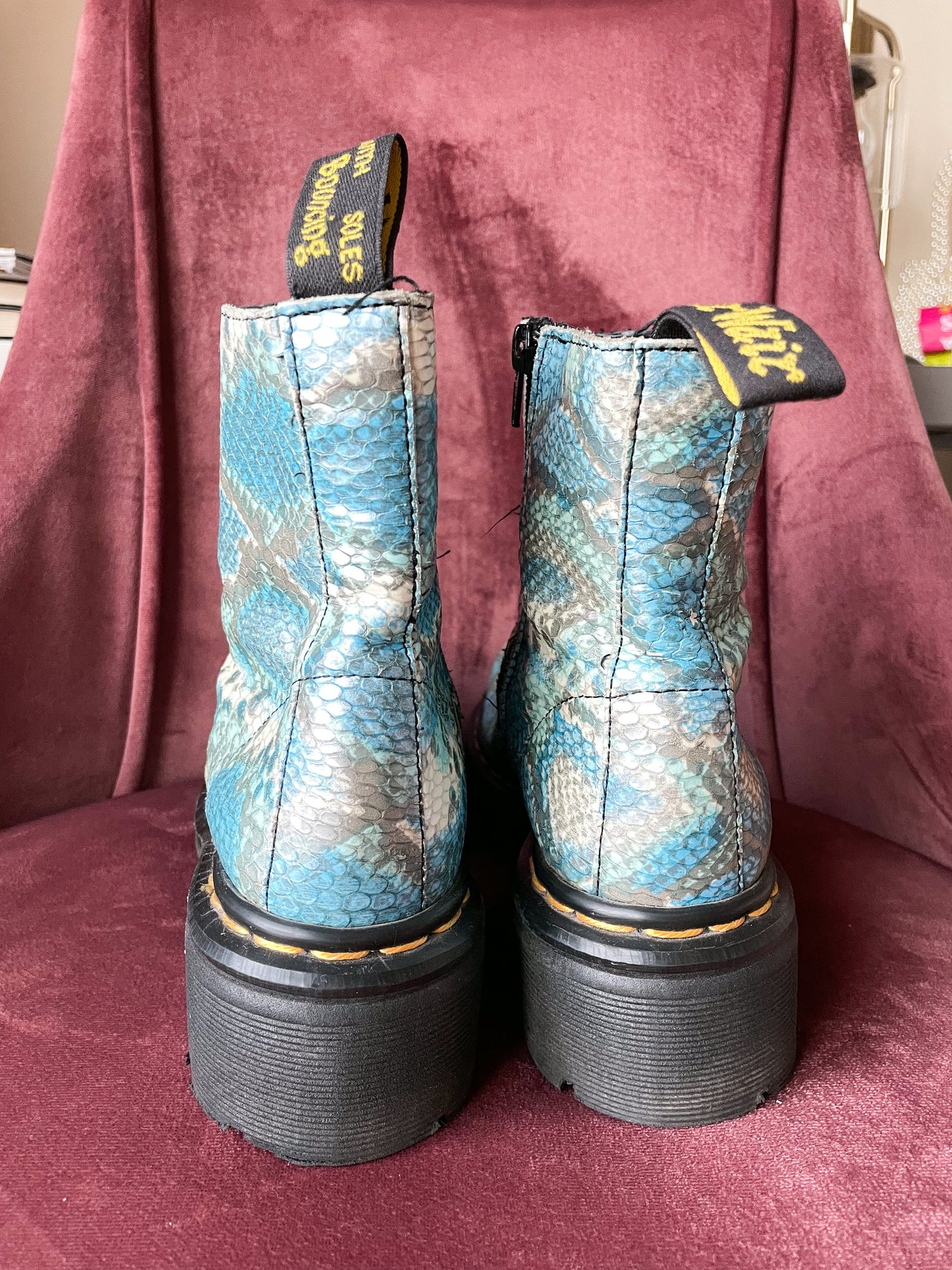 Blue Snakeskin Boots