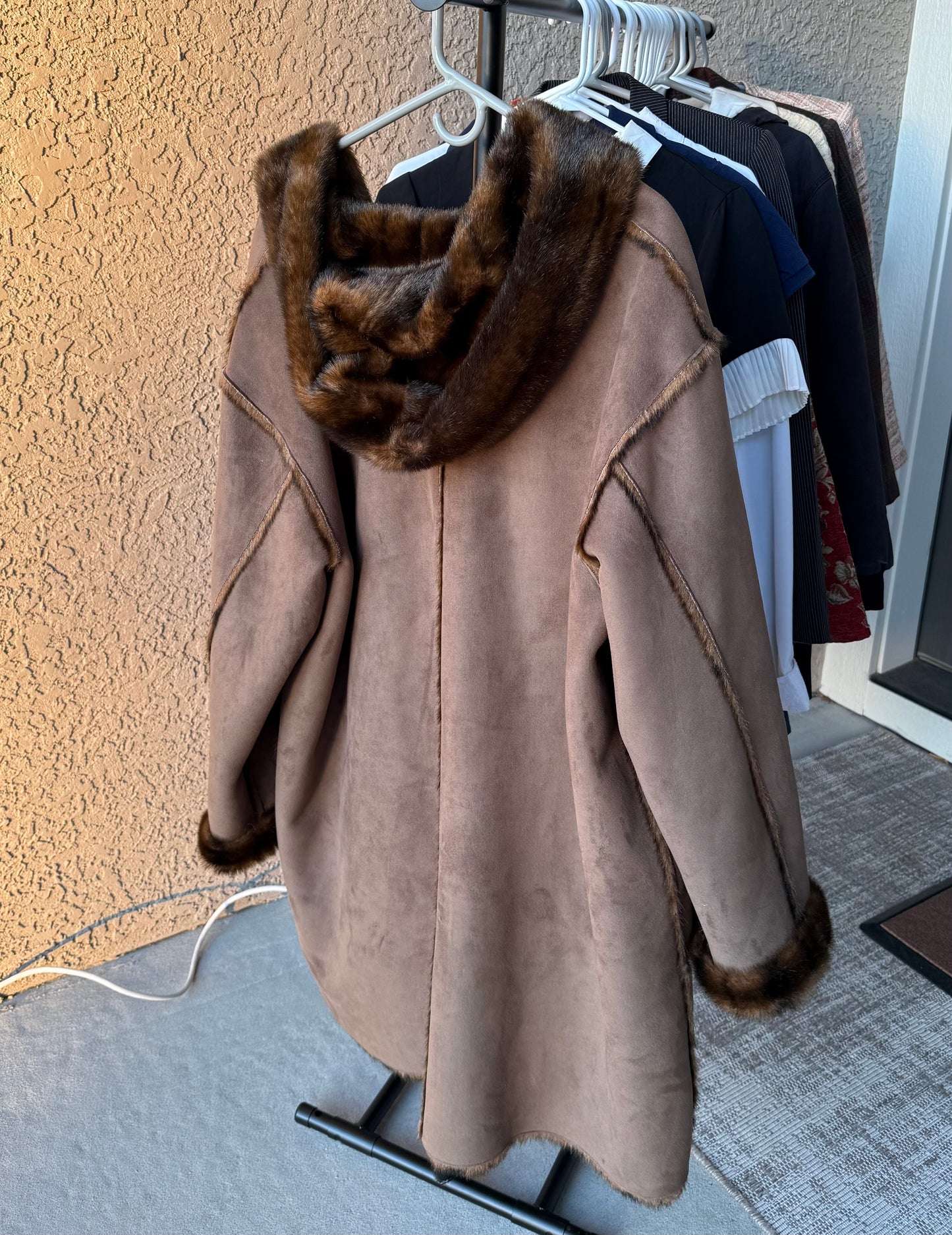 Faux Fur Panel Coat