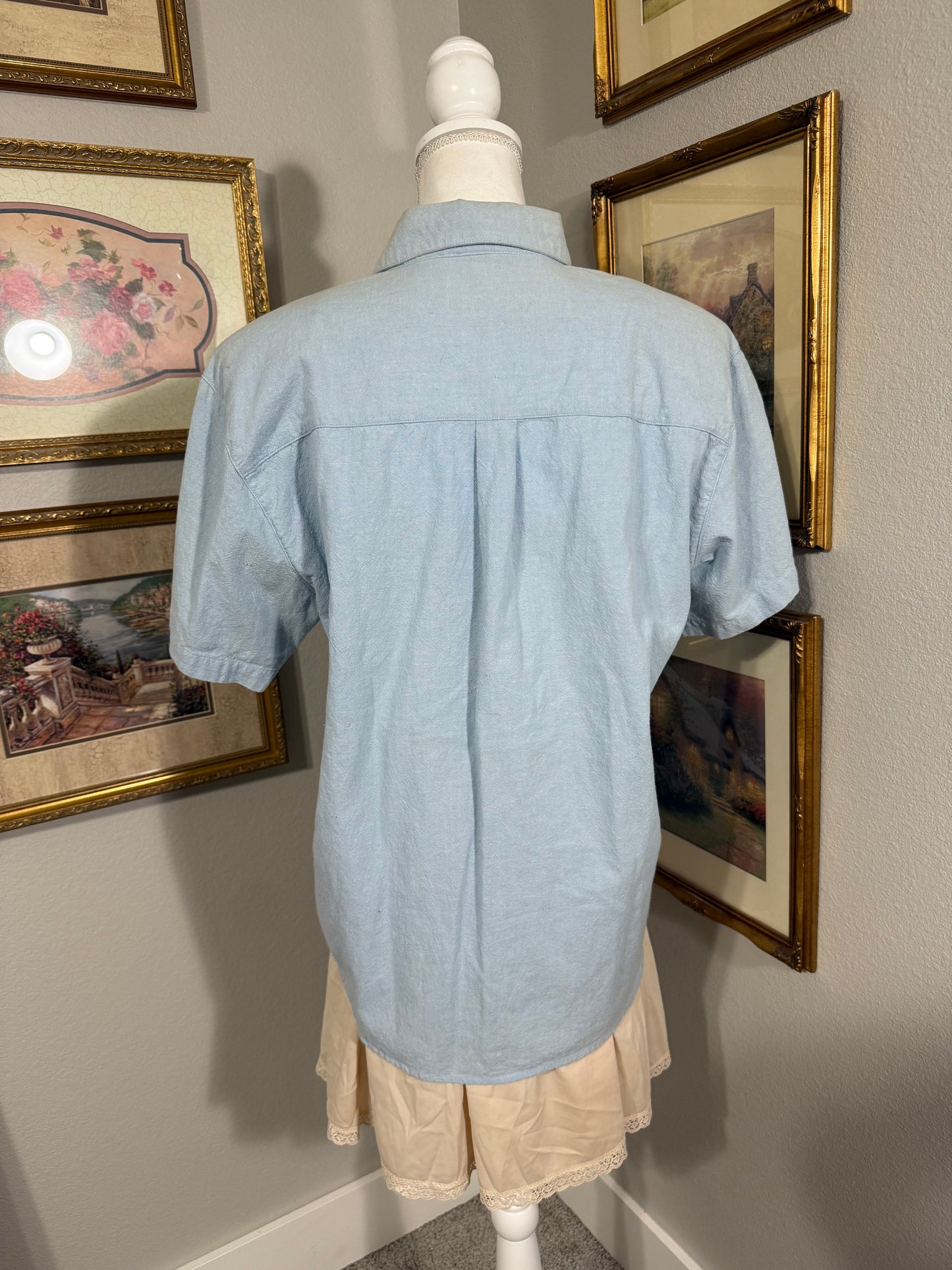 Pearl Beaded Denim Shirt