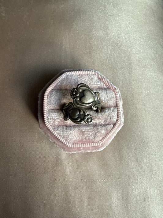 Sterling Avon Treasured Heart Spoon Ring (7-9)