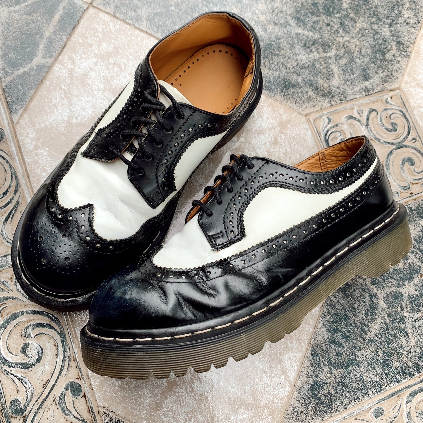 Black and White Brogue Oxford