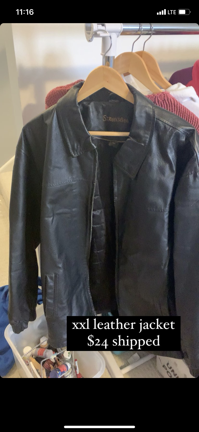 Black leather jacket