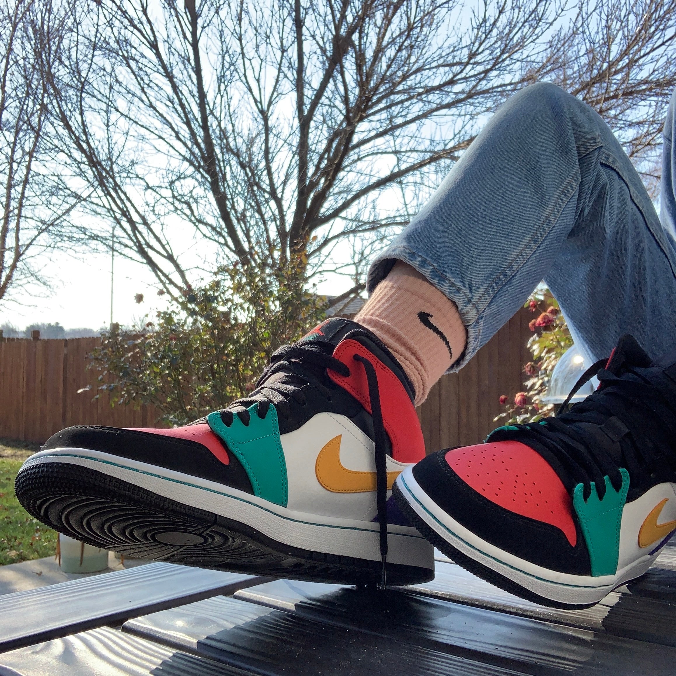 Nike air jordan 1 mid bred multicolor outlet sneaker